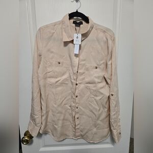Light Pink Men's Button-Up Shirt Jacket